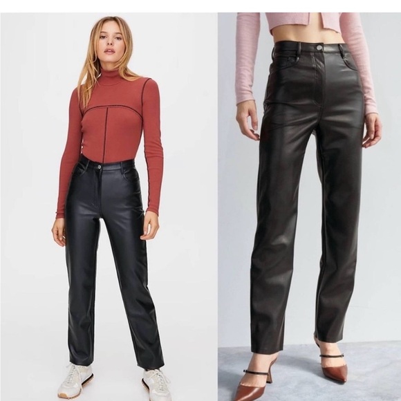 Wilfred Pants - Wilfred the Melina pants high waisted faux leather‎ women’s size 8 black color